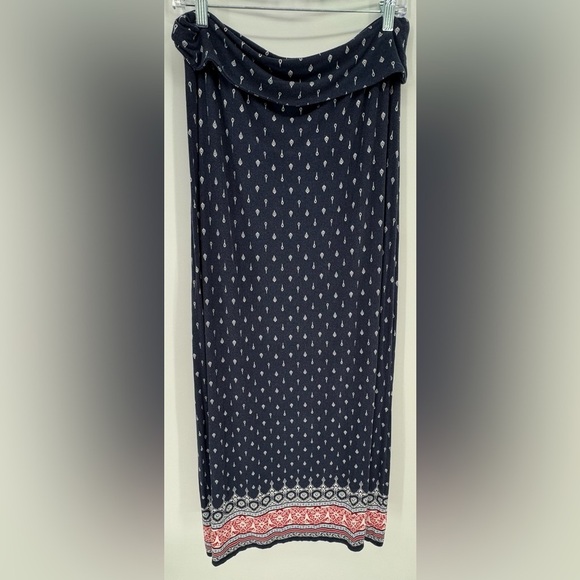 Max Studio Women's Patriotic Fold Down Waist Maxi Skirt - Picture 1 of 11